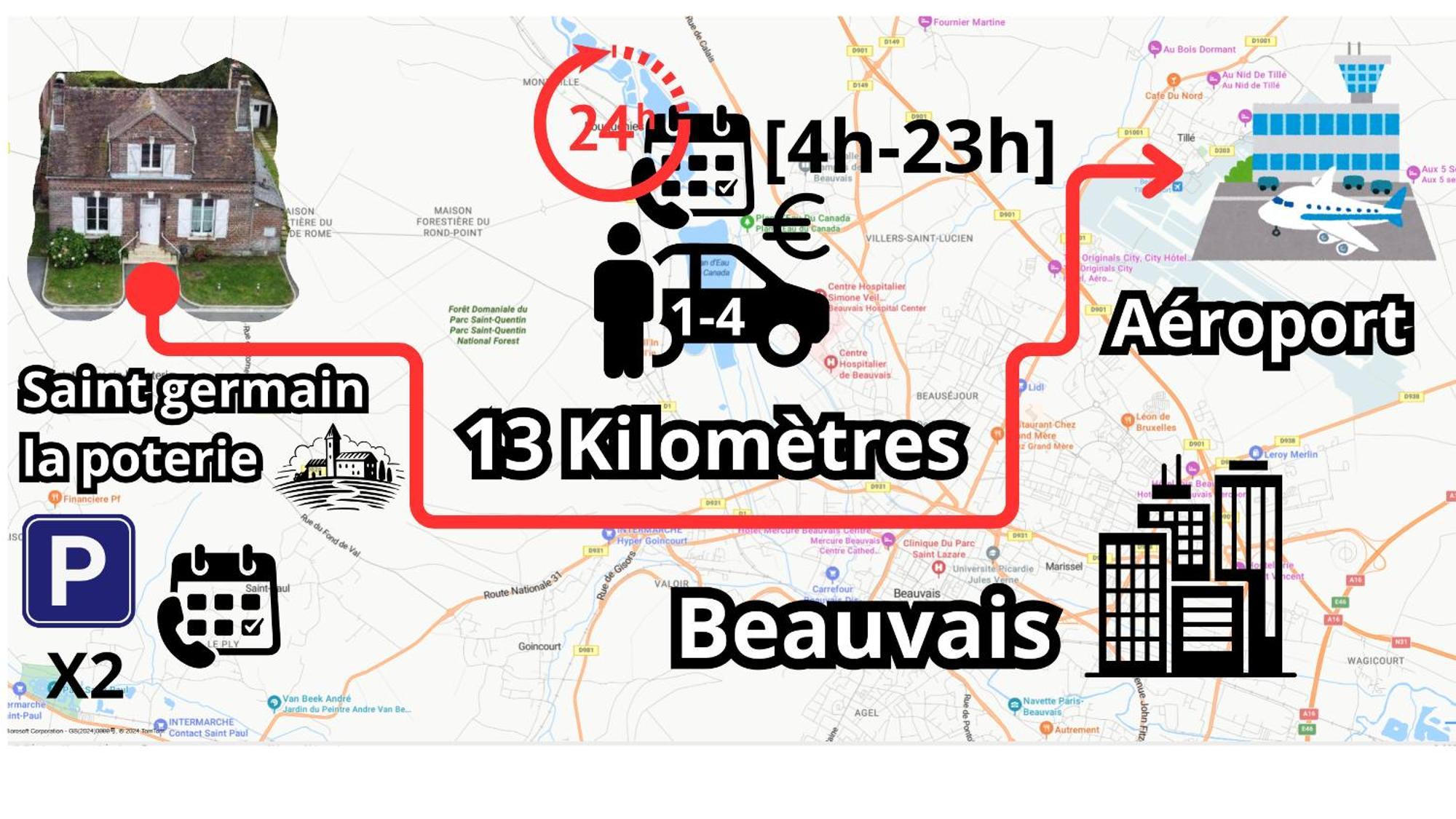 Chambre Calme Et Accueillante 13 Kmtrs Aeroport, Parking Gratuit, Navette Gare Ou Aeroport Saint-Germain-la-Poterie Exterior photo